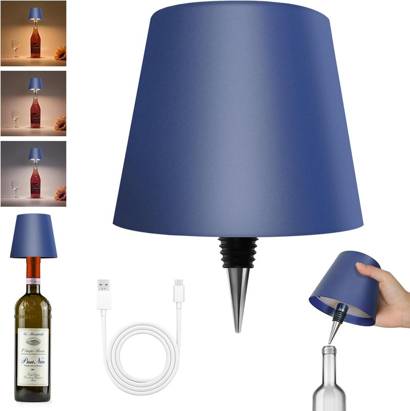Hoide Store 2025 New Wireless Bottle Lamp - LED Bottle Lights for Liquor & Wine Bottles, Cordless Lampshade, Whiskey Bottle Top Light, Bottle Stopper Night Light Kit, Rechargeable 3-Tone Touch-Dimmable - Image 1